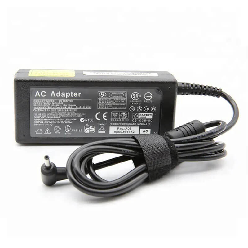 65W 19V 3.42A AC Adapter with 3.0x1.1mm Small Tip front view