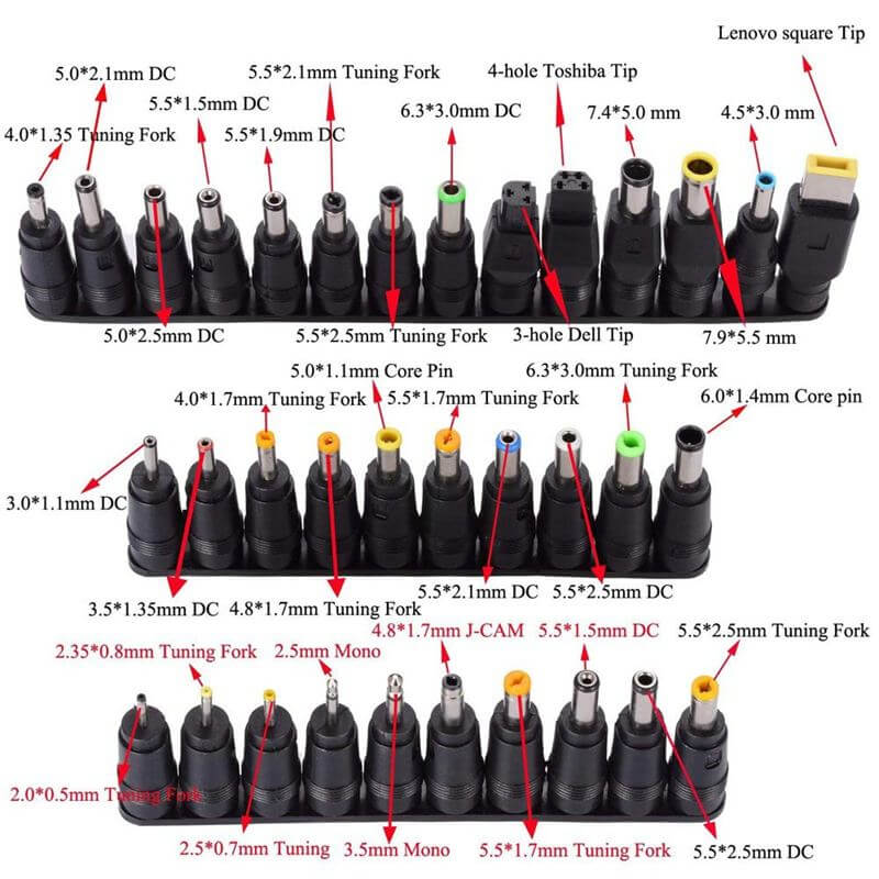 34 pieces connectors kit for Universal 96W Adapter 34 pieces connectors kit for Universal 96W Adapter