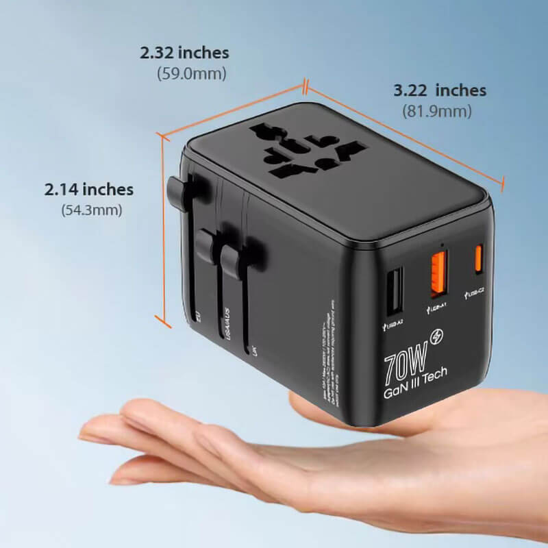 70W Travel Adapter Multi Port Fast Charger 7