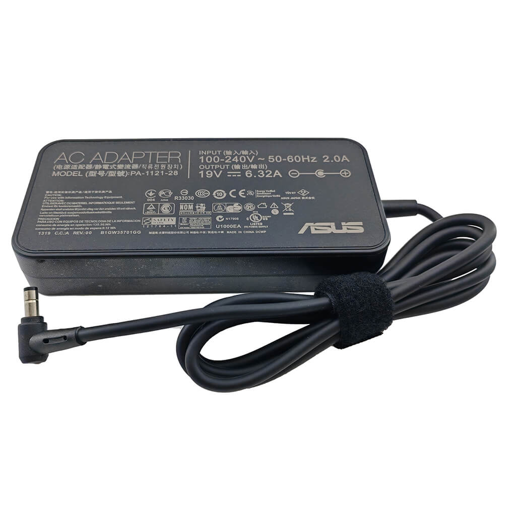 Asus 120W 19V 6.32A 5.5x2.5 High Power Gaming Laptop AC Adapter front view
