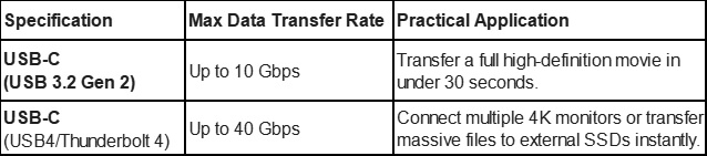 USB-C specifications performance