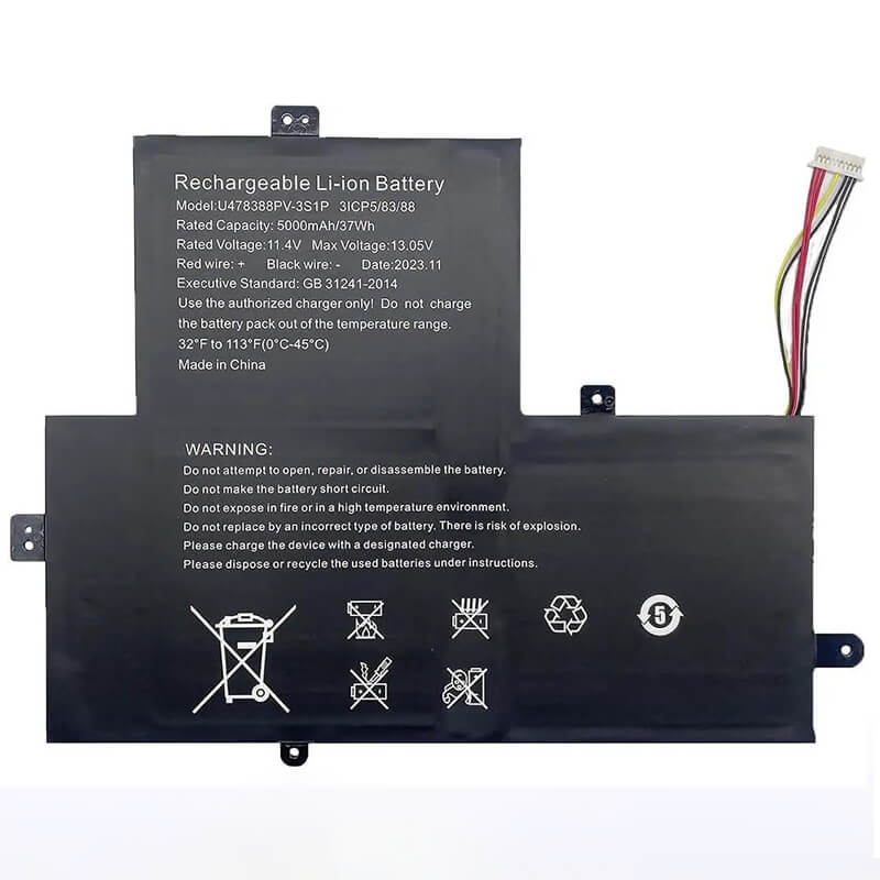 U478388PV 3S1P Battery for Gateway GWTN141 4 Thomson Neo 14 Replacement front view