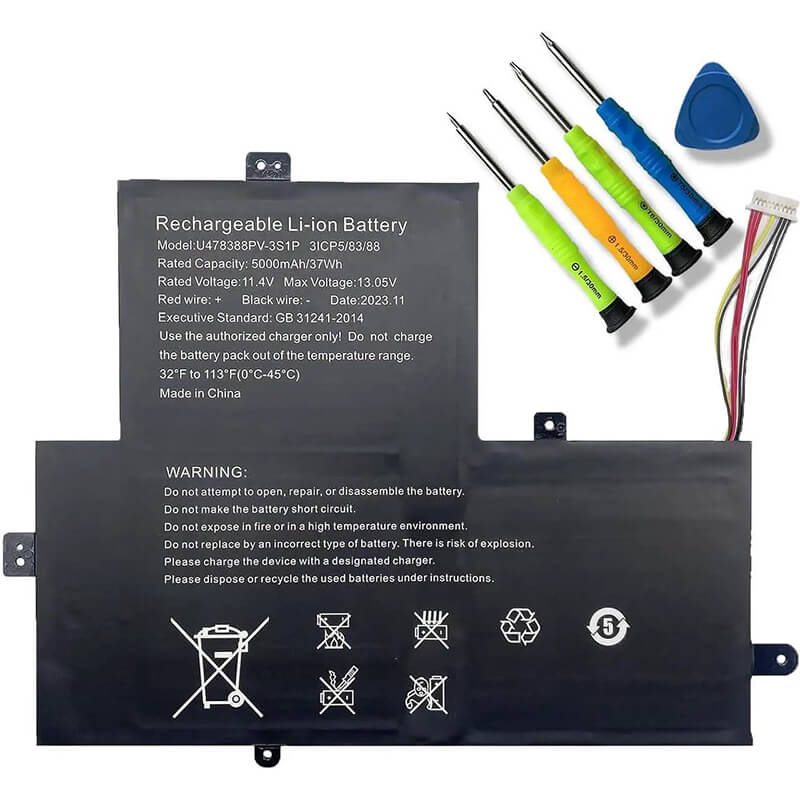 U478388PV 3S1P Battery for Gateway GWTN141 4 Thomson Neo 14 Replacement with screwdrivers