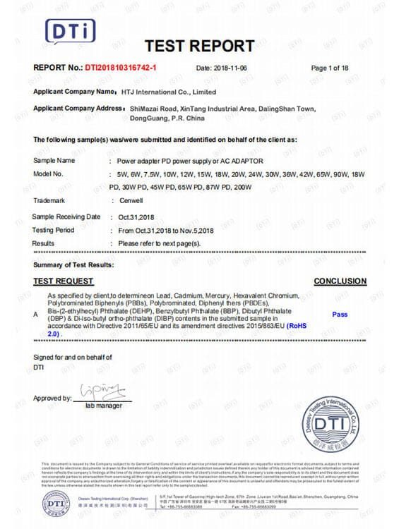 ROHS Certificate ROHS Certificate